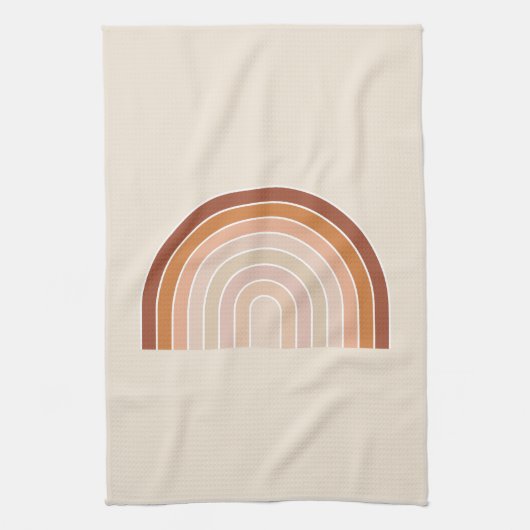 Boho Rainbow Beige Terracotta Theedoek (Verticaal)