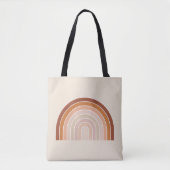 Boho Rainbow Beige Terracotta Tote Bag (Voorkant)