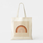 Boho Rainbow Beige Terracotta Tote Bag (Achterkant)