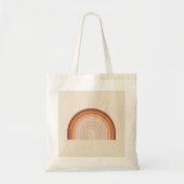Boho Rainbow Beige Terracotta Tote Bag (Voorkant)