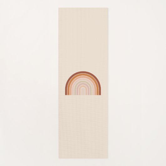 Boho Rainbow Beige Terracotta Yogamat (Voorkant)