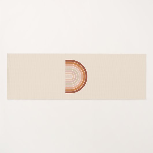 Boho Rainbow Beige Terracotta Yogamat (Voorkant (horizontaal))