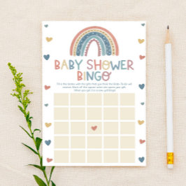 Boho Rainbow Bingo Baby shower Game