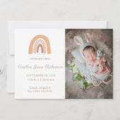Boho Rainbow Birth Aankondiging nieuwe baby Kaart (Voorkant)
