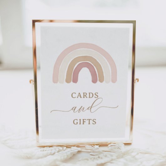 Boho Rainbow Birthday Cards and Gifts Sign Poster