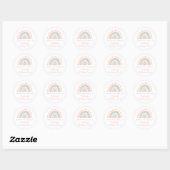 Boho Rainbow Birthday Favor Ronde Sticker (Vel)