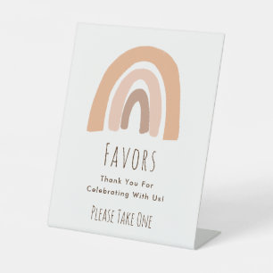 Boho Rainbow Birthday Favors nemen een Treat Sign Reclamebord Met Voetstuk