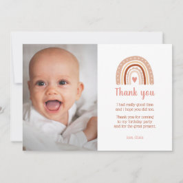 Boho Rainbow Birthday Foto Hartelijk dank Kaart