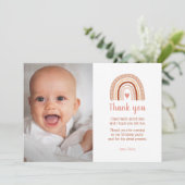 Boho Rainbow Birthday Foto Hartelijk dank Kaart (Staand voorkant)