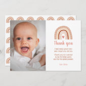 Boho Rainbow Birthday Foto Hartelijk dank Kaart (Voorkant / Achterkant)
