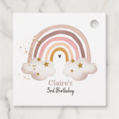 Boho Rainbow Birthday Label Pastel Neutral Modern (Achterkant)