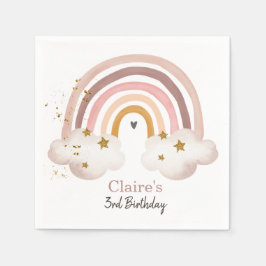 Boho Rainbow Birthday Napkins Rainbow Party Pastel Servet