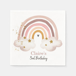 Boho Rainbow Birthday Napkins Rainbow Party Pastel Servet