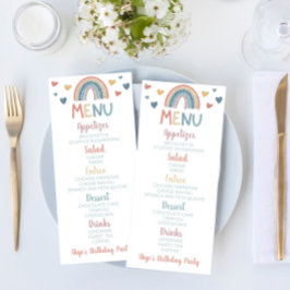 Boho Rainbow Birthday Party Food Menu