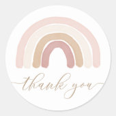 Boho Rainbow Birthday Party Ronde Sticker (Voorkant)