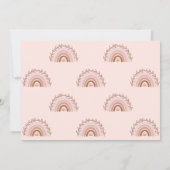 Boho Rainbow Birthday Terracotta Muted Tones Invit Kaart (Achterkant)