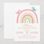 Boho Rainbow Birthday Uitnodiging (Voorkant / Achterkant)