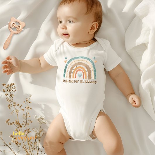 Boho Rainbow Blessing Baby Bodysuit