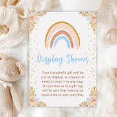 Boho Rainbow Blue Baby Display Douche Informatiekaartje