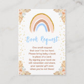 Boho Rainbow Blue Baby shower Boekaanvraag Informatiekaartje (Voorkant)