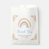 Boho Rainbow Blue Baby shower dank u Bedankzakje (Voorkant)
