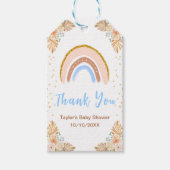 Boho Rainbow Blue Baby shower dank u Cadeaulabel (Voorkant)
