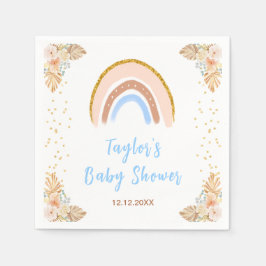 Boho Rainbow Blue Baby shower Servet