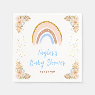 Boho Rainbow Blue Baby shower Servet