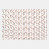 Boho Rainbow Blue Blush Gold Hearts Inpakpapier Vel (Voorkant)