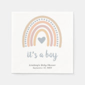 Boho Rainbow Blue Heart Boy Leuk Baby shower Servet (Voorkant)