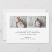 Boho Rainbow Blue Heart Cute Baby Photo Birth Aankondiging (Achterkant)