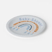 Boho Rainbow Blue Kraft Boy Baby shower Papieren Bordje (Gekanteld)