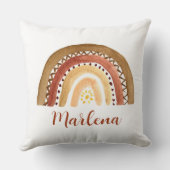 Boho Rainbow Bohemian Earthy Tones Neutrale zon Kussen (Achterkant)