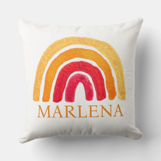Boho Rainbow Bohemian Oranje Baby kwekerij Leuk Kussen (Achterkant)