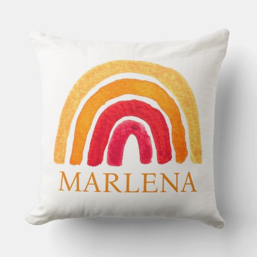 Boho Rainbow Bohemian Oranje Baby kwekerij Leuk Kussen (Voorkant)