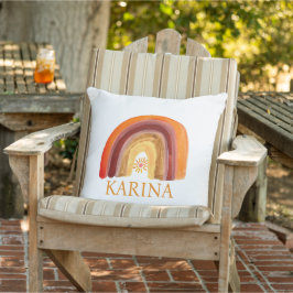 Boho Rainbow Bohemian Sun Sinaasappel Baby Nursery Buitenkussen