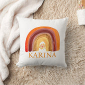 Boho Rainbow Bohemian Sun Sinaasappel Baby Nursery Kussen (Deken)