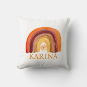 Boho Rainbow Bohemian Sun Sinaasappel Baby Nursery Kussen (Voorkant)
