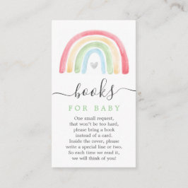 Boho Rainbow Book Request Baby shower Card Informatiekaartje