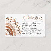 Boho Rainbow Book Request Card, Boeken voor Baby Informatiekaartje (Voorkant)