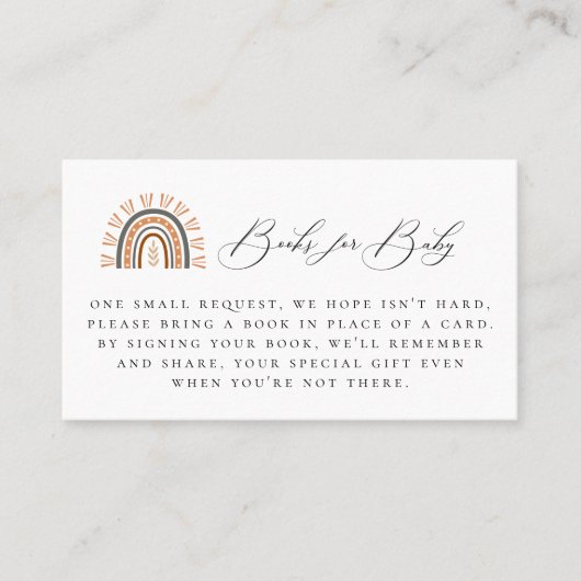 Boho Rainbow Book Request Enclosure Card Plaatskaartje (Voorkant)