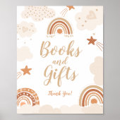 Boho Rainbow Books and Gifts Sign Poster (Voorkant)