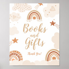 Boho Rainbow Books and Gifts Sign Poster