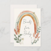 Boho Rainbow Books for Baby Card – Pampas Grass Informatiekaartje (Voorkant / Achterkant)