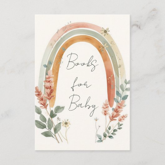 Boho Rainbow Books for Baby Card – Pampas Grass Informatiekaartje (Voorkant)