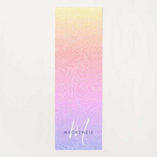 Boho Rainbow Botanical Monogram Naam Yogamat (Achterkant)