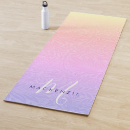 Boho Rainbow Botanical Monogram Naam Yogamat