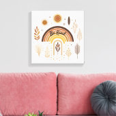 Boho Rainbow Botanicals zijn vriendelijk Canvas Afdruk (Insitu (Woonkamer))