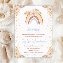 Boho Rainbow Boy Baby shower