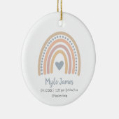 Boho Rainbow Boy Birth Stats Foto met Kerstmis Keramisch Ornament (Rechts)